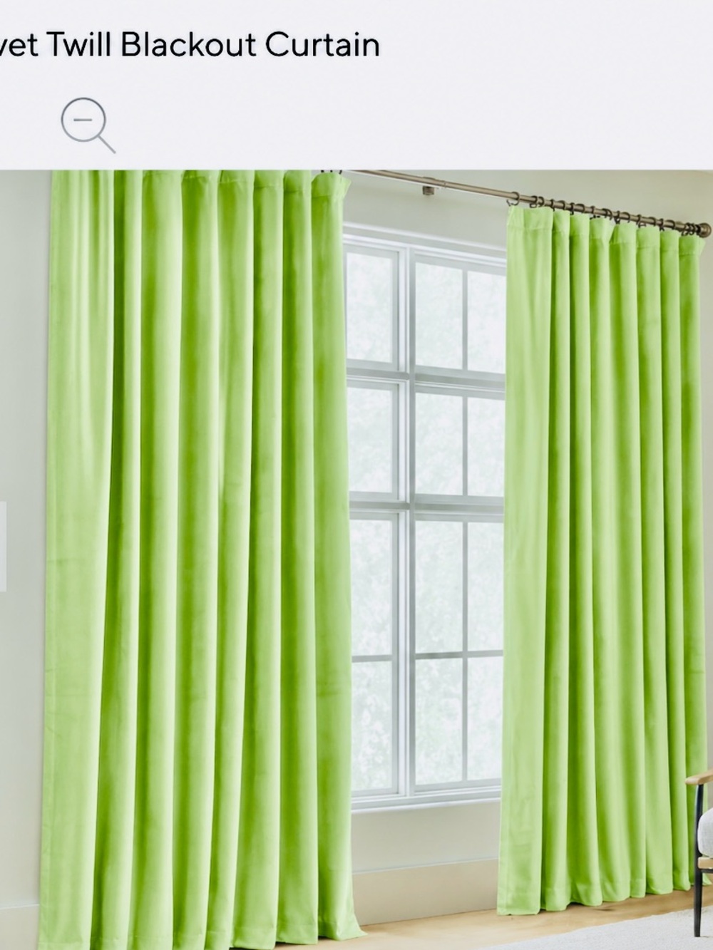 Pottery Barn Teen Velvet Blackout Curtains Panels Set Of 2 52x84  Lime Green